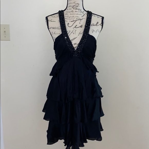 bebe Dresses & Skirts - Bebe Black Ruffle Tier Dress